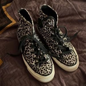 Converse Women's Chuck Taylor All Star High-Top Cheetah Pony Hair Sneakers